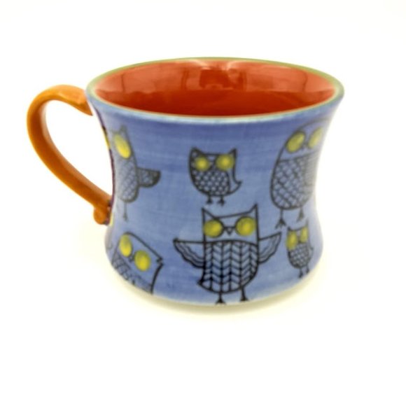 *OWL MUG*PIER ONE* HAND PAINTED*CERAMIC/STONEWARE - Picture 2 of 6